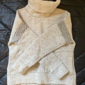 Prana Recycled Wool Blend Relaxed Turtle Neck Sweater with Pockets